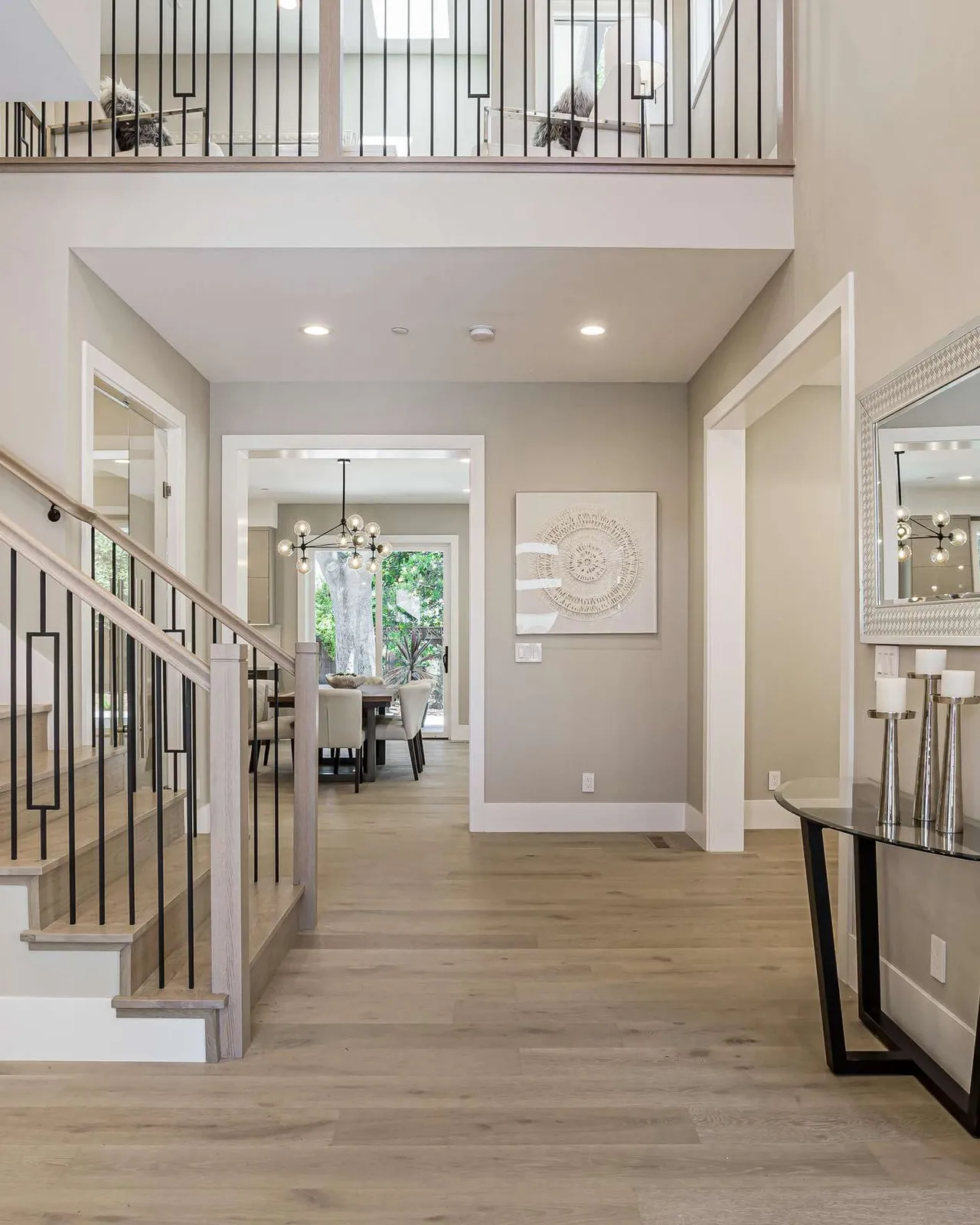 Stair hall of the custom home at 1085 Golden Way